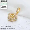 Accesorios para Set de Perlas DIY Nuevo Zircón de Alta Gama Flor de Cuatro Hojas Concha de Abulón Concha Blanca Colgante Anillo Pendiente Montura