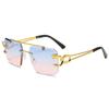 Gafas de Sol Sin Marco de Alta Definición de Moda, Gama Alta Europeas y Americanas, Gafas de Sol Personalizadas para Hombres y Mujeres, Visores Solares para Conducir y Viajar