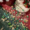 Árbol de Navidad Cyansea Elementos Navideños Campana Relieve Estéreo Pegatinas para Uñas Artísticas DIY Decoración de Teléfono Móvil Pegatinas para Uñas