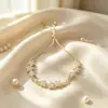 Pulseira Smile Estilo Flor de Glicínia Zhao Yingzi para Mulheres, Pulseira de Zircônia, Design de Nicho, Joia Colar Puxável de Luxo Leve
