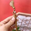 Pasador de Nanmu Dorado, Lazo para el Cabello de Estilo Tradicional, Pasador de Madera, Pasador de Estilo Étnico, Accesorio para el Cabello de Hanfu Cheongsam, Adorno para el Cabello para Recogidos