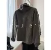Suéter de mohair con media cremallera para mujer, estilo europeo, estética de 'dinero viejo', otoño/invierno, relajado y lujoso, con cuello alto y tejido grueso