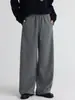 Pantalones de chándal holgados rectos de pierna ancha, estilo coreano, casual, simples, para otoño e invierno, nuevos, con forro polar, cordón, hasta el suelo, transfronterizos