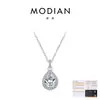 Colar Modian Moissanite de Prata Esterlina S925, Design Leve de Luxo em Forma de Gota para Mulheres, Corrente de Clavícula Retro Francesa de Alto Padrão