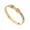 Lele Jewelry Pulseira de Aço Inoxidável de Luxo Leve de Ponta com Fecho de Concha Branca para Mulheres Pulseira de Joia da Moda Simples e que Não Desbota