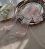 Cinturão de renda com temperamento cruzado retrô, faixa de cabelo, fita longa decorativa, lenço pequeno para Instagram, lenço de pescoço, lenço para mulheres