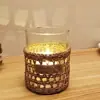 Comércio Exterior Transfronteiriço Atacado Pote de Vidro Transparente para Velas de Palha Copo de Aromaterapia Recipiente de Vidro Estilo Ins Enfeites Decorativos