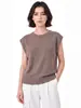 Suéter 100% lã pura com mangas pequenas bufantes e gola redonda, camisa base casual soltinha outono 2026