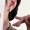 Pendientes de Perla Color Champagne Maillard de Moda Pendientes de Diseño Sencillo Versátil de Nicho Artículo Caliente 2023