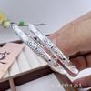 Pulseira Infantil Redonda de Prata Pura 999.9 de Precisão Gravada com Design de Ruyi e Paz, Ajustável por Empurrar e Puxar, Adequada como Presente de Lua Cheia ou Aniversário para Crianças