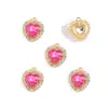 Accesorios para Joyería DIY Corazón Diamante Melocotón Corazón Rhinestone Colgante Pulsera Llavero Collar Colgante Decorativo W484