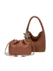 Bolso Nuevo de Ante Tejido a Mano para Commuter, Bolso de Hombro Versátil Retro, Bolso Cubo de Gran Capacidad, Bolso Tote