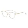 Nuevos Lentes Retro de Metal Antiluz Azul Modernos Populares en Internet Mismo Estilo Armazón de Moda para Lentes Mujer Fotocromáticos Planos