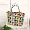 Nova Bolsa de Palha Tecida para Legumes Bolsa de Mão Bolsa de Praia DIY Sessão de Fotos Bolsa Casual Feminina Bolsa Versátil da Moda