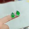Brincos de Prata Banhada com Inlay de Prata 925, Calcedônia Branca Gelo, Luxo Leve, Novo Estilo Chinês, Brincos de Ágata Verde e Jade