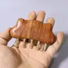 Peine de Masaje de Sándalo Peine Meridiano para la Cabeza Masajeador de Cabeza Raspador de Cuero Cabelludo Peine Delfín Peine de Masaje Peine de Madera