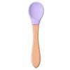 Venda direta tigela e colher de bebê talheres de silicone colher de silicone com cabo de madeira infantil tigela com ventosa infantil tigela de silicone para bebê