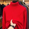 Suéter Jacquard de Punto para Hombre kaidingsen con Patrón de Diamantes, Cuello Alto Nuevo, Engrosado para Calidez en Otoño e Invierno, Ajuste Holgado