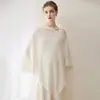 Exclusivo transfronteiriço: Xale Consinee 100% cashmere, peça externa feminina, capa assimétrica para ombros, cardigã de tricô casual, lenço