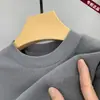 Sudadera T-shirt térmica de terciopelo de doble cara con cuello redondo para hombre, capa base cálida de temperatura constante para otoño e invierno, nuevo top de manga larga para hombre