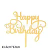 Decoración Acrílica Grande para Pastel Transfronteriza con Texto en Inglés Feliz Cumpleaños Inserto para Pastel Suministros para Fiestas Fabricante