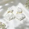Pendientes de Clip Exagerados con Forma de Flor Morada Super de Hada para Mujer, Pendientes de Tela de Moda Personalizados para Vacaciones Casuales al por Mayor