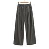 Pantalones Casuales de Pierna Ancha Rectos Color Azul Lago Dopamina para Mujer, Verano Finos de Cintura Alta Estilo Holgado Perezoso Largos hasta el Suelo