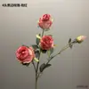 Rosas simuladas de alta gama con borde quemado, flores artificiales, ramos de flores secas, decoraciones para sala de estar, decoraciones de mesa para sala de estar, flores de cerámica