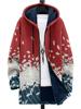 Serie Retro Transfronteriza Europea y Americana Patrón Multicolor Impresión 3D Impresión Digital Sudadera con Capucha Forro Marrón Chaqueta de Algodón