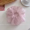 Scrunchie de Renda Bolha Coreano Oversized com Bolinhas e um Elegante Elástico para Coque para Rabos de Cavalo Baixos