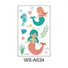 Adesivos de tatuagem de sereia à prova d'água e suor para além das fronteiras, adesivos de desenho animado infantil com tema de festa dos sonhos e princesa, conjunto