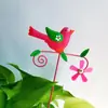 Arranjo de flores de ferro de metal transfronteiriço micro arranjo de galhos de jardim de jardim pátio acessórios de decoração de pássaros plugue de piso de casa de pássaro