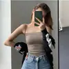 Nova Camisola Sexy da Moda para Celebridades da Internet para Mulheres com Alças Finas, Bojos Integrados, Faz Seios Grandes Parecerem Menores, Adequada para Usar em Camadas ou Sozinha