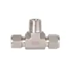 Marca Roke Mejor Vendido Transfronterizo Tubería Métrica 2 mm-50 mm Acero Inoxidable Doble Férula Rama Tubería Conector de Tres Vías Rosca Externa