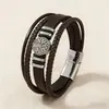 Acessórios de moda populares na Europa e América, pulseiras trançadas multicamadas personalizadas, suporte para atacado transfronteiriço