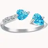 Anillo de corazón abierto de moda europea y americana, anillo multicolor opcional, suministro directo de fábrica