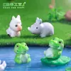 Paisagem em miniatura transfronteiriça apresentando fofos enfeites de panda, crocodilo e lagarta - Enfeites decorativos DIY e acessórios para pendurar