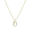 Collar de Cadena de Serpiente Redonda con Colgante de Letra de Aleación Incrustada con Circonita, Letras del Alfabeto de Aleación Transfronteriza Europea y Americana, Colgante de Letra de Aleación, Grabado de Letra Simple Creativo