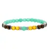 Pulsera Popular Transfronteriza Pulsera Elástica de Piedra Natural con Cuentas 8mm Piedra Dongling Ojo de Tigre Amatista Granate Pulsera
