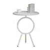 Design criativo estilo nórdico, mesa lateral com tampo de ardósia, mesa de canto para sofá, pequena mesa de armazenamento de cabeceira para uso doméstico, quarto, feita de ferro e metal