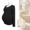 Camiseta Base de Otoño e Invierno para Mujeres Embarazadas, Nueva Camiseta Elástica de Primavera de Cuello Medio Alto, Cálida Interior, de Manga Larga, a la Moda