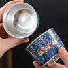 Taza de té de plata xyt, taza maestra de plata esterlina 999, taza de degustación de té individual, taza de té de kung fu, tazón de té, caja de regalo para el hogar de color esmaltado