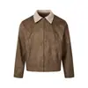 Yishengyi Chaqueta Superior de PU con Bloques de Color Estilo Retro Americano y Estampado de Estrellas con Cremallera Silueta Ajustada
