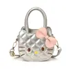 Linda Mini Bolsa Transfronteriza Bordada para Mujer, Elegante y Versátil Lazo, Bolso de Monedas Cruzado de Mano de Moda de Nicho para Niños