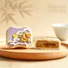 Pasteles de Luna Serie Dorada Montaña de Durazno, Caja de Regalo de Repostería Estampada Estilo Chino, Suministro Mayorista de Fábrica de Pasteles de Luna de Mediados de Otoño