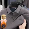 Comércio Exterior Transfronteiriço Suéter Falso de Duas Peças Masculino Inverno Novo Estilo Aveludado Espesso Quente Para Homens de Meia-idade Roupas de Tricô Masculino