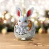 Coelho da Páscoa Transfronteiriço Colorido Animal Fofo Pingente de Chaveiro 2D Pingente de Mochila Decoração Presente para Amante