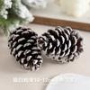 Nova Pinha Seca Acessórios de Decoração de Árvore de Natal Pequenos Objetos de Natal com Neve Cor Primária Pingente de Pinha Ornamentos
