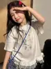 Camiseta de Manga Corta para Niña Pez Rojo Pequeño Atuendo de Verano 2026 Nueva Ropa Infantil Coreana Top de Manga Corta de Verano Atuendo Familiar de Padre e Hijo Moderno