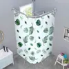 Conjunto de Cortina de Chuveiro para Banheiro Sem Furo Curva Tecido Banho Vaso Sanitário Espessada Cortina de Porta Cortina Divisória Cortina de Chuveiro Atacado